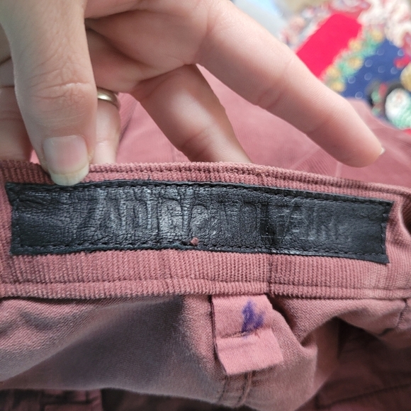 Zadig & Voltair Corduroy Skirt With Peace Embroidery Leather Trim Pockets - Picture 2 of 6